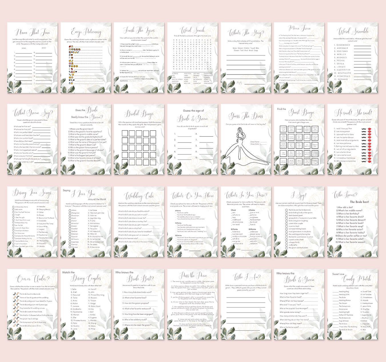 40 Bridal Shower Games - Print, Play, Enjoy!